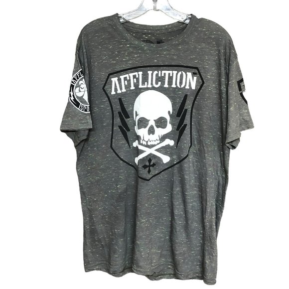 Affliction Other - Affliction Green Space Dye Skull T-shirt Size XL